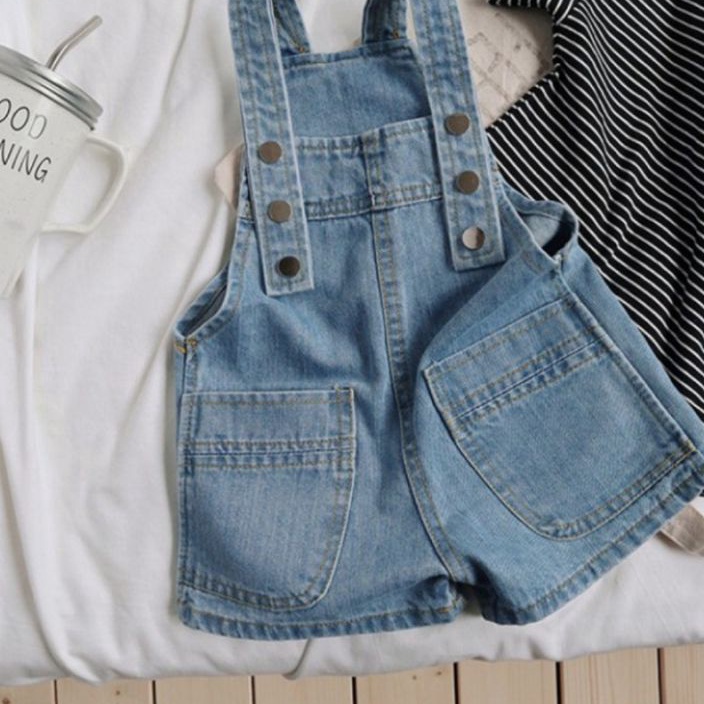 New Stock baju kodok jeans denim anak perempuan import overall denim jeans anak