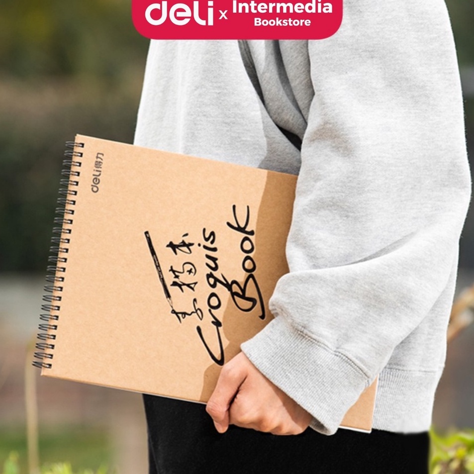

Deli 73357 sketch book hard cover A4 4 lembar buka vertikal atau diputar