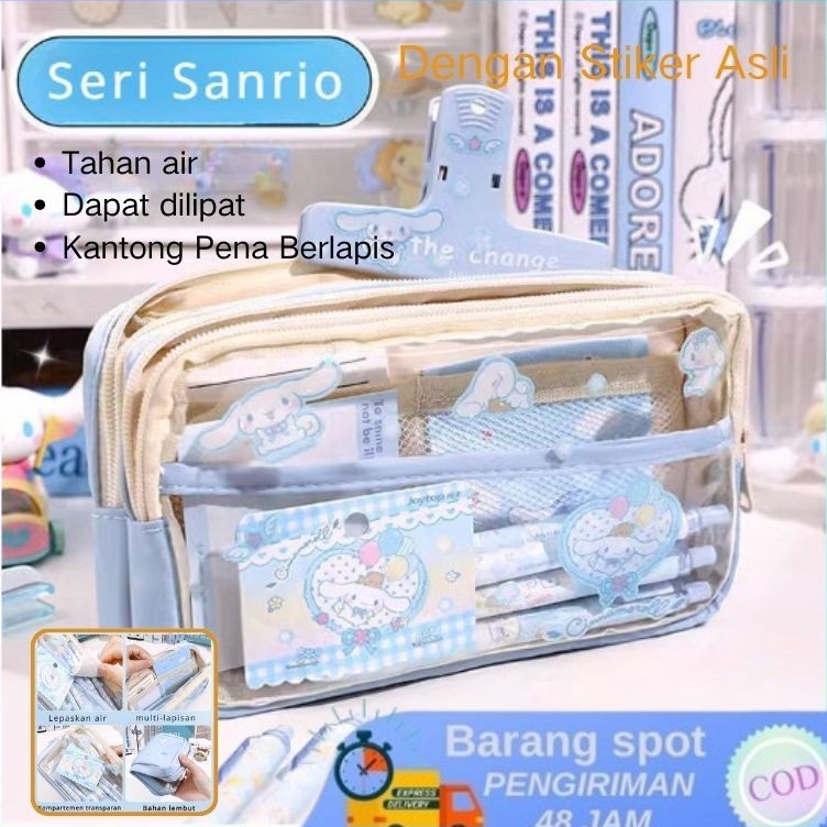 

Seri SanrioSeri Sanrio Kotak Pensil Dengan Stiker Asli Kotak Pensil Berkapasitas Besar Transparan Dilengkapi Kanvas Tahan Air Murid Lucu Kotak Pensil Anak LakiLaki Perempuan