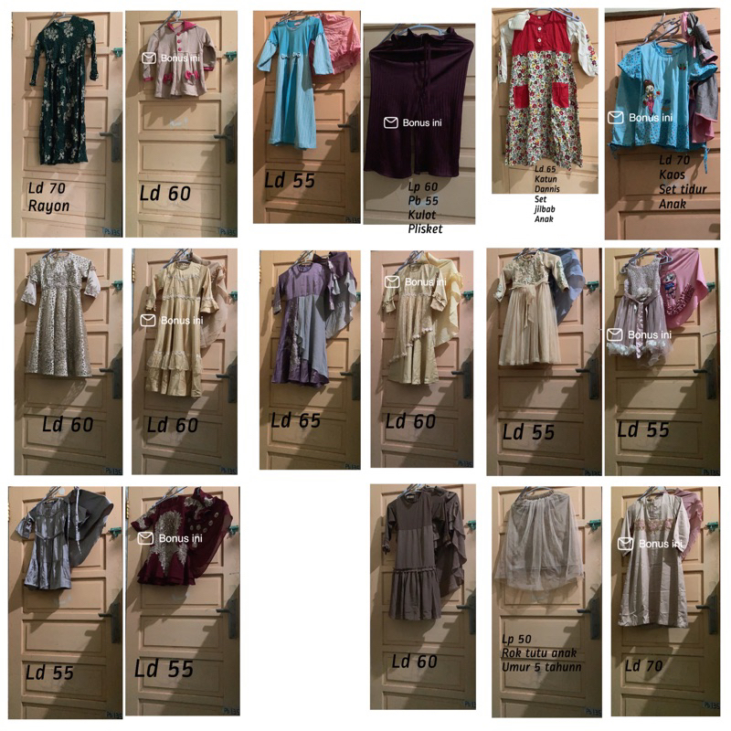 ETALASE VOL 8 KUMPULAN PL PAKAIAN ANAK PEREMPUAN (GAMIS KATUN RAYON, SET JILBAB DANNIS, GAMIS PESTA,