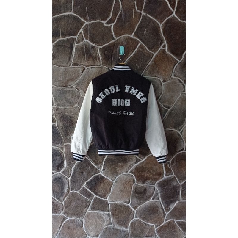 Jacket Varsity Leather Korean University Original