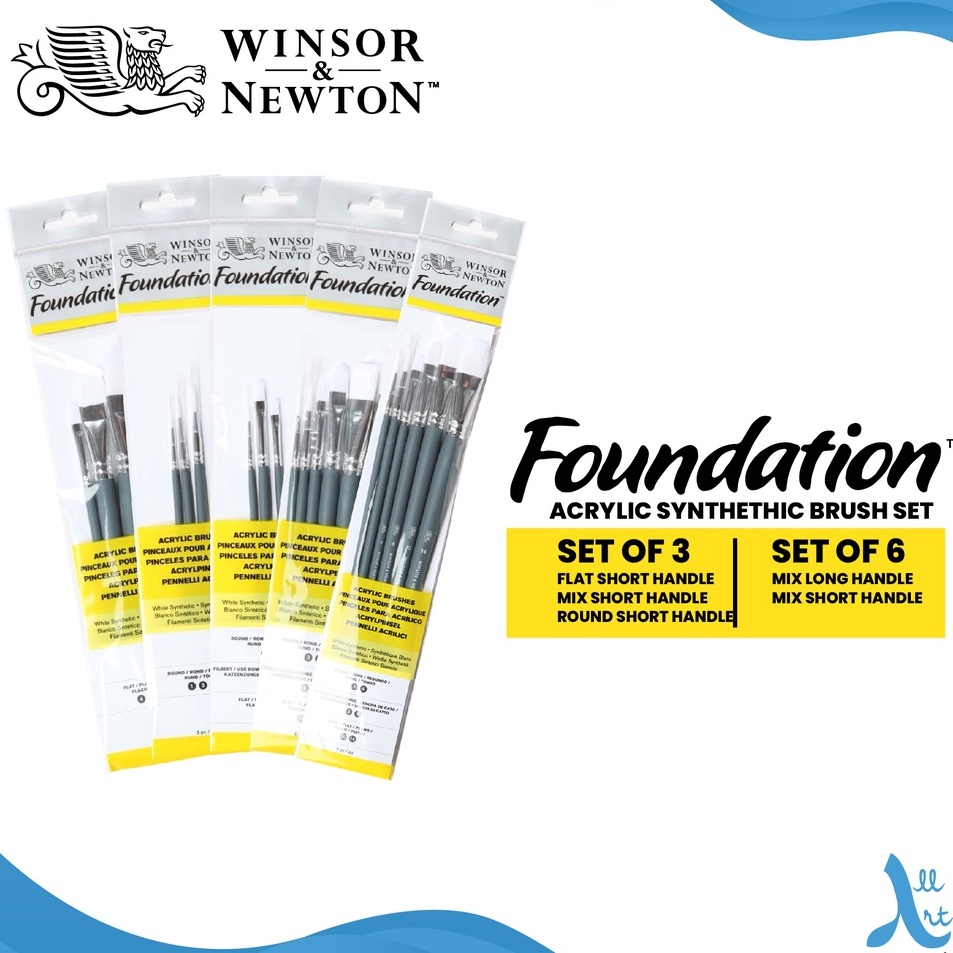 

Winsor Newton Foundation Acrylic Brush Set White Synthetic
