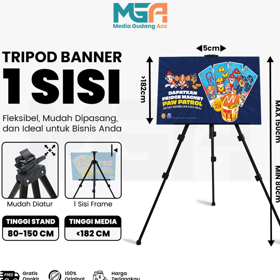 Tri Stand Frame Banner 1 Sisi  Frame Stand  Stand Foto  Standing Frame