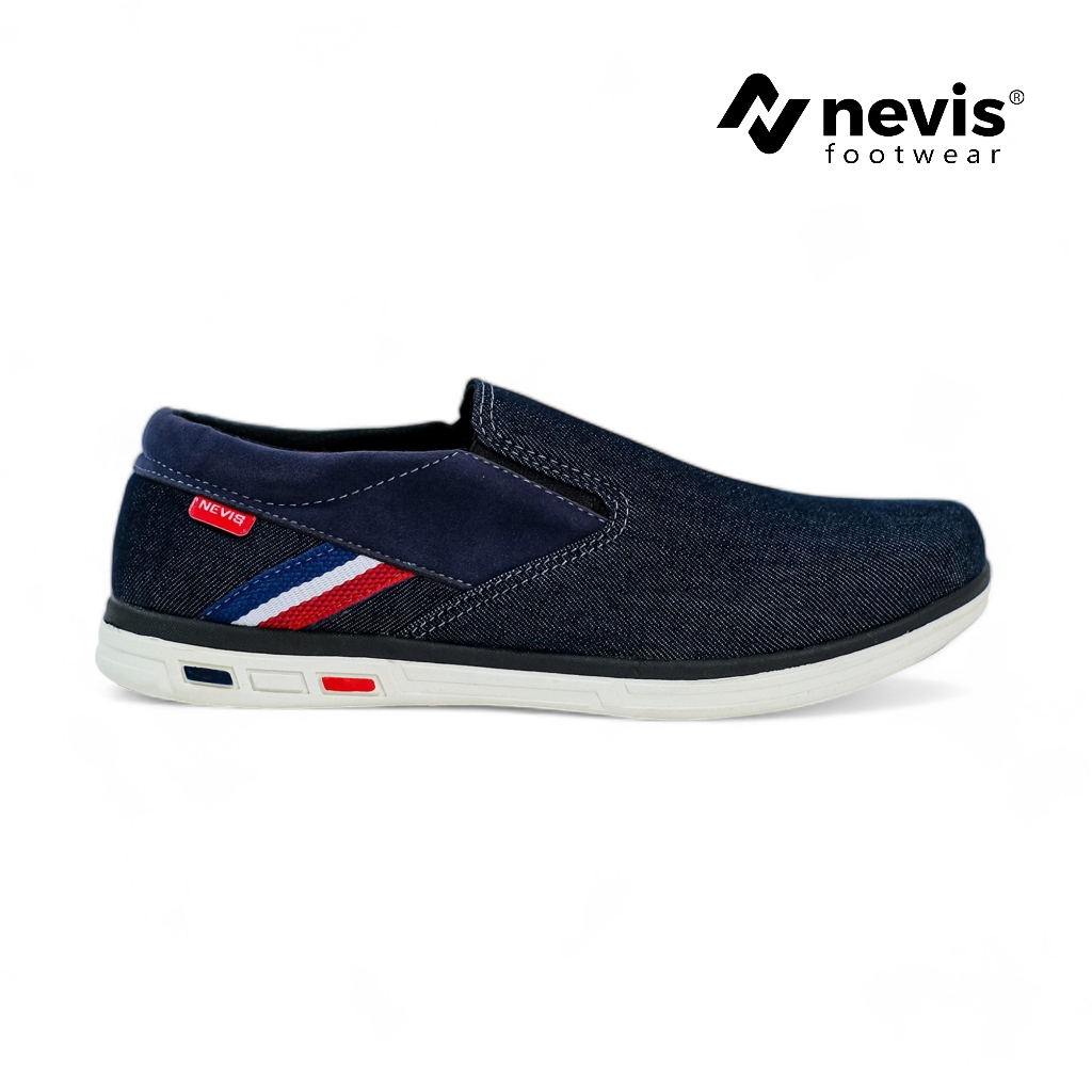 NEVIS Sepatu Slip On Pria James Casual Kerja Denim Jeans