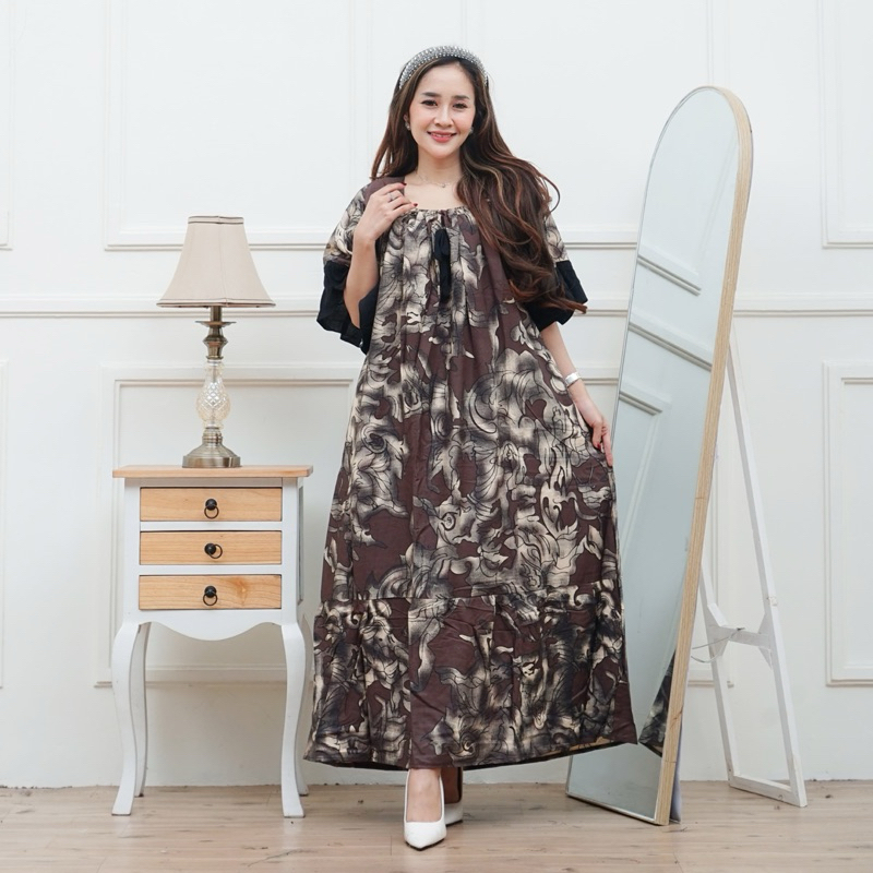 DASTER JUMBO LD 130 POLOS BUSUI HOMEDRESS | DASTER BATIK SUPER BAHAN RAYON PREMIUM DASTER LENGAN PEN