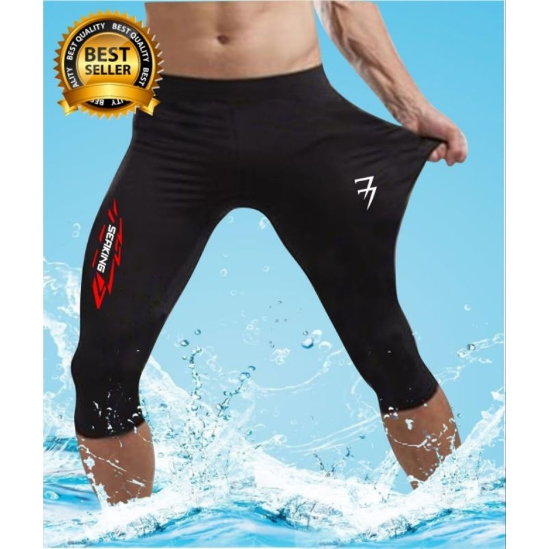 ⭐⭐⭐⭐⭐Legging 3/4 Olahraga Celana Dalaman renang 7/8 legging bersepeda Olahraga pria wanita dewasa