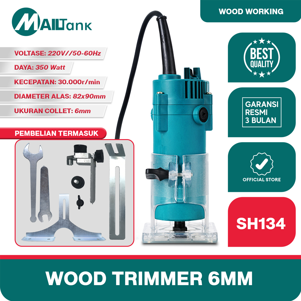 Mailtank SH134 Wood Trimmer 370 1/4 Mesin Router Profil Kayu 6 Mm