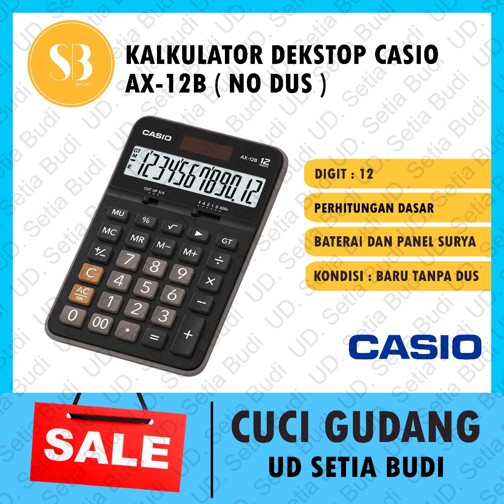 

Kalkulator Casio AX-12B Asli dan Baru ( TANPA DUS )