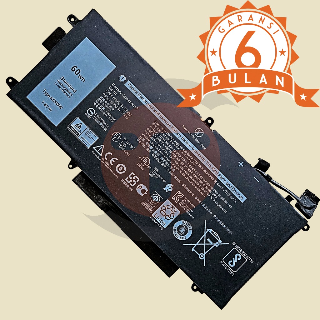 Baterai Untuk Dell Latitude 12 5000 5289 7389 7390 2-in-1 5289 2-in-1 Series L3180 K5XWW