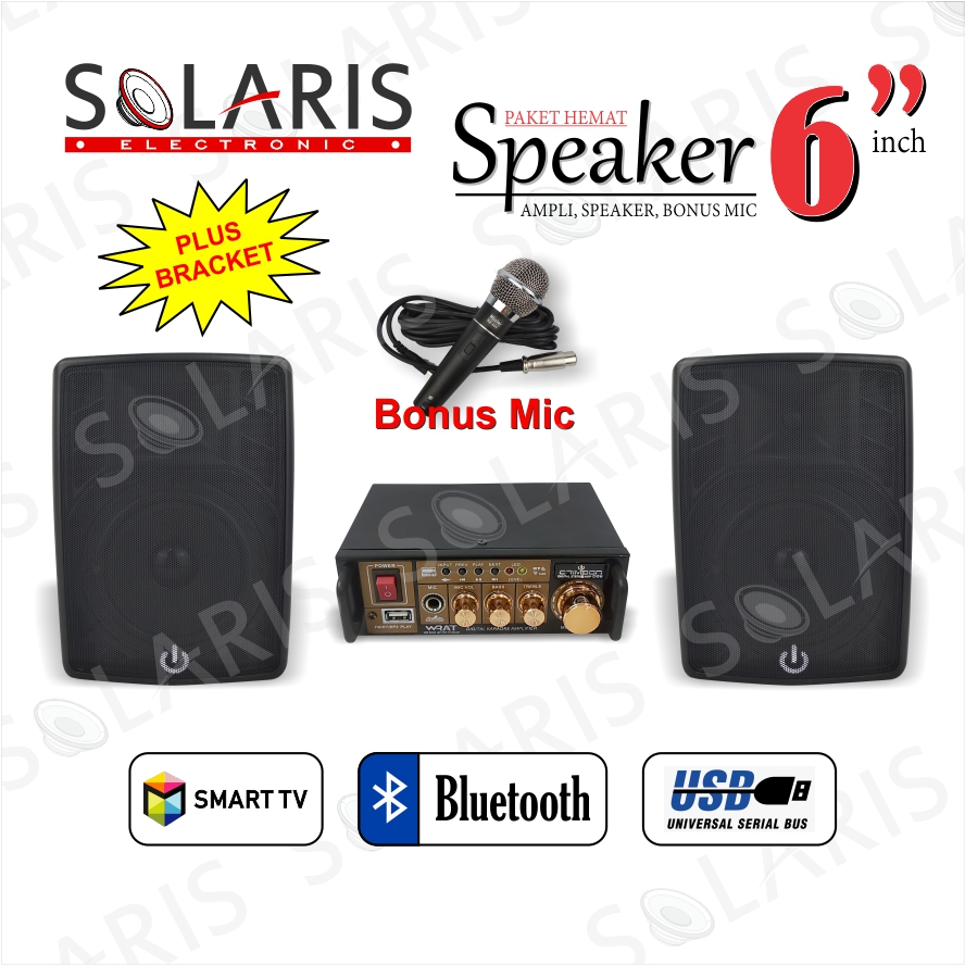 PAKET MURAH SPEAKER 6 Inch BLUETOOTH Crimson BONUS MIC