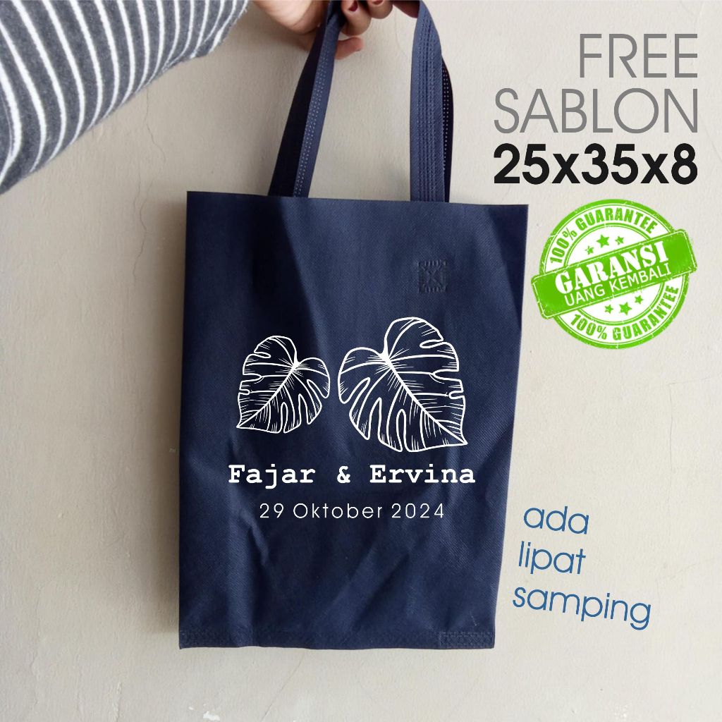 

indi adv | Tas Spunbond 25x35x8 cm Gratis Sablon Selamatan Haji Khitan Ultah Wedding