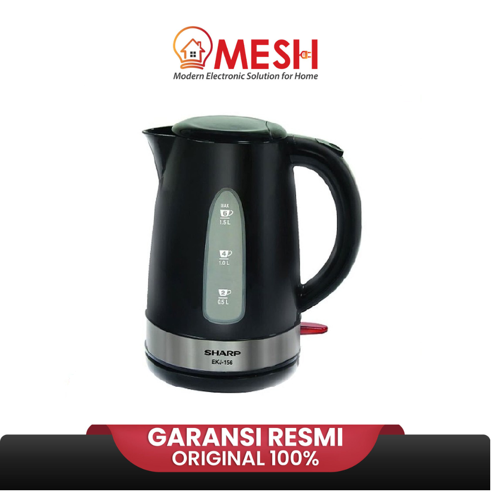 Sharp EKJ156BK EKJ 156BK EKJ 156 BK Kettle Listrik 1.5 Liter 800 Watt Plastic-Sharp-Kettler-Teko Lis