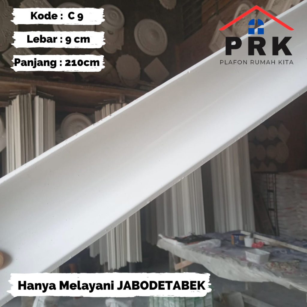 Lis List Gypsum Gipsum Motif (MINIMALIS) Polos lebar 9 cm Plafon ornament dekoratif untuk Interior P