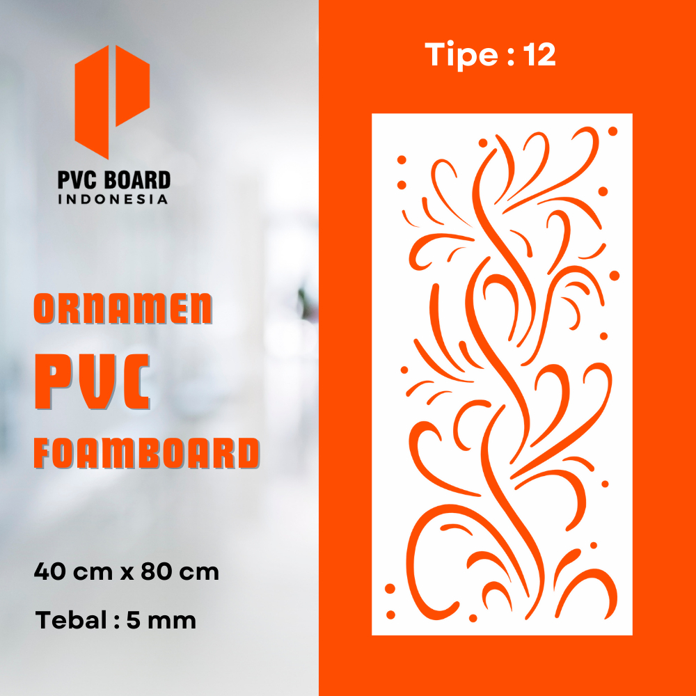 Krawangan PVC Board Motif 12 | Ornamen PVC Board Ukuran 40X80cm
