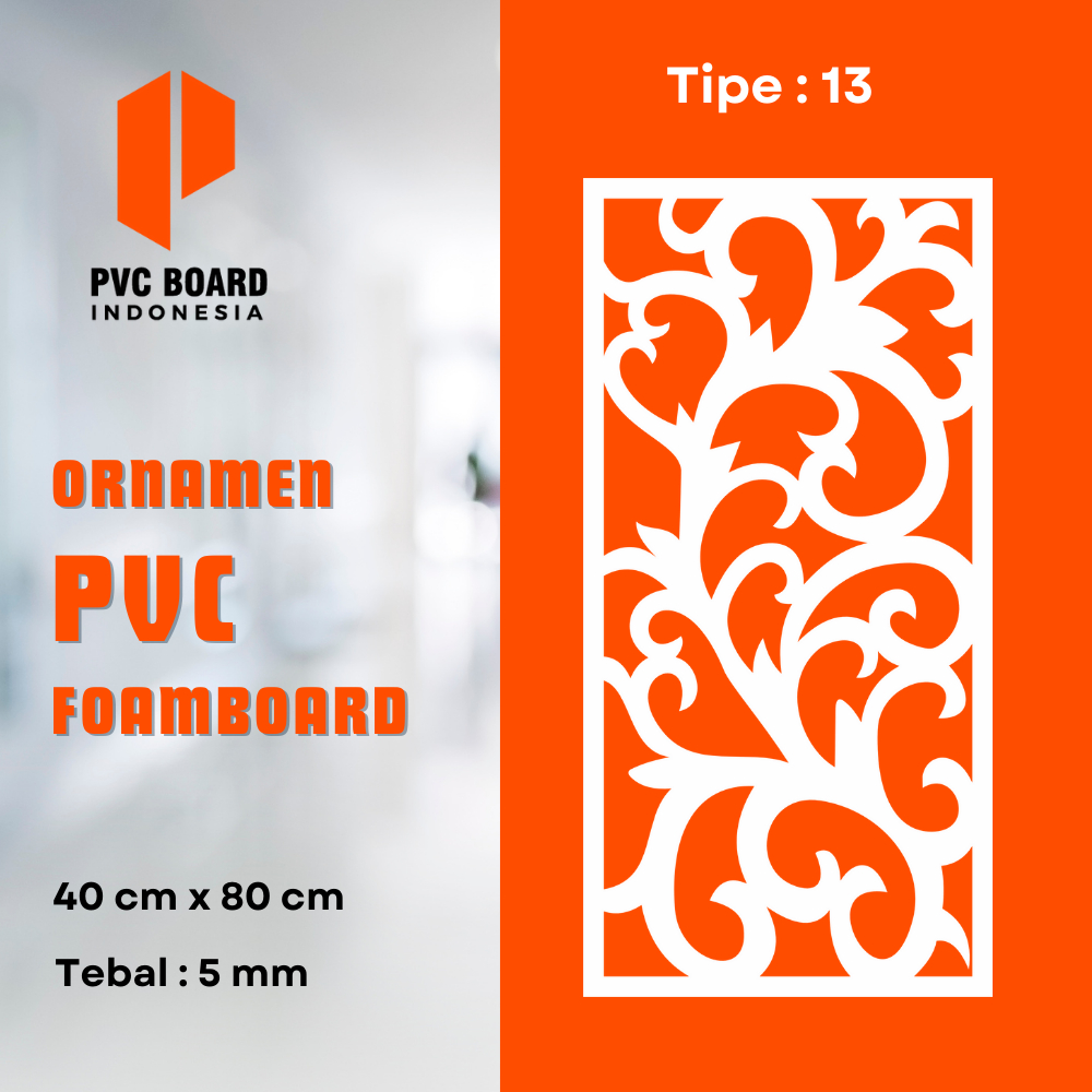 Krawangan PVC Board Motif 13 | Ornamen PVC Board Ukuran 40X80cm