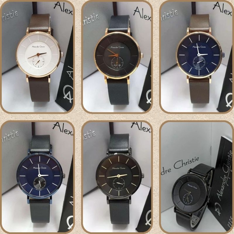 Jam Tangan Wanita Alexandre Christie 8484 AC8484 AC 8484 Tali Kulit