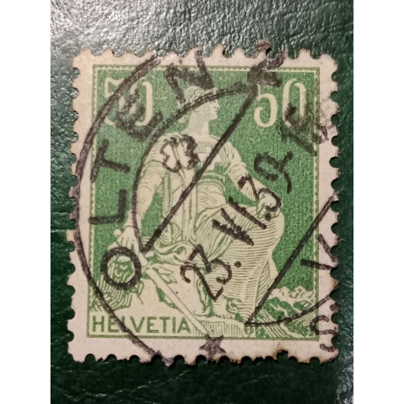 

Prangko Swiss 50 C Helvetia tahun 1908 USED