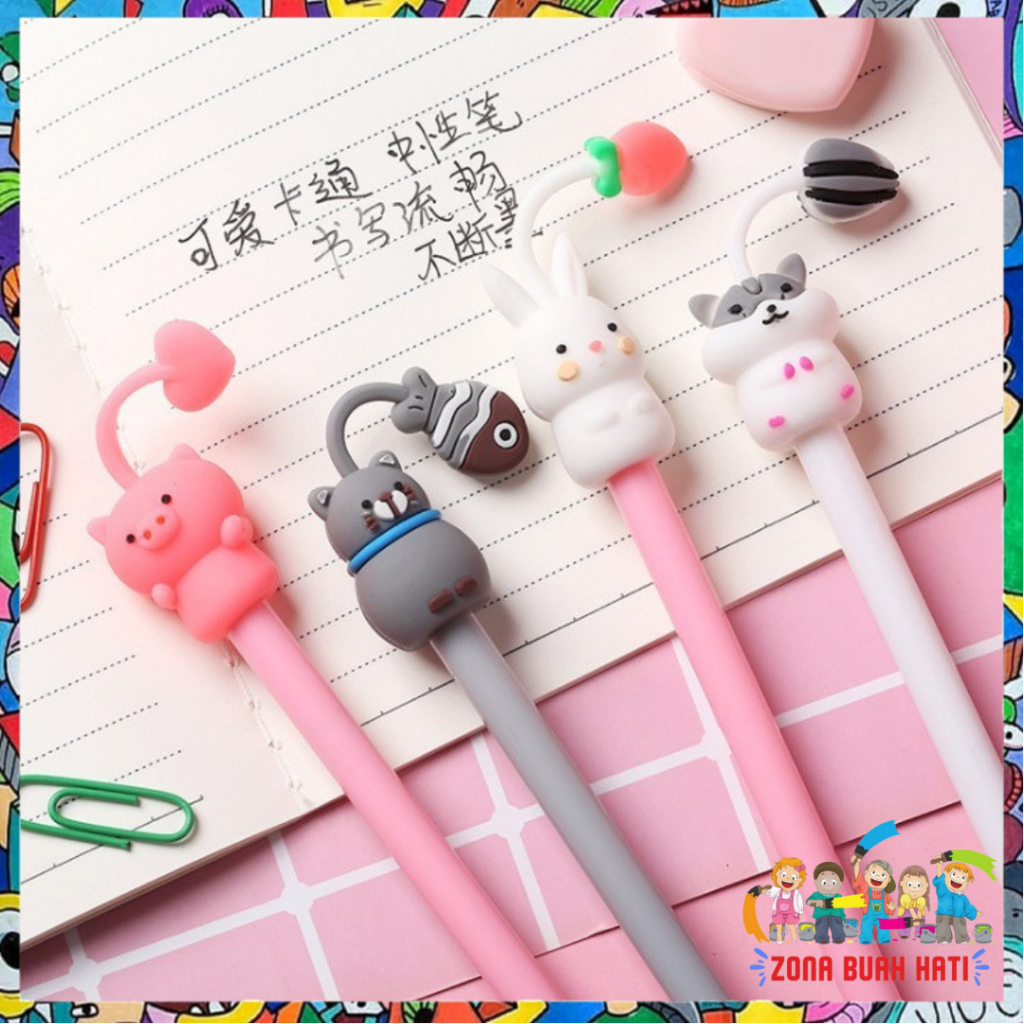 

ZBH Pena Gel Karakter Binatang Pen Hewat Lucu Pulpen Gel