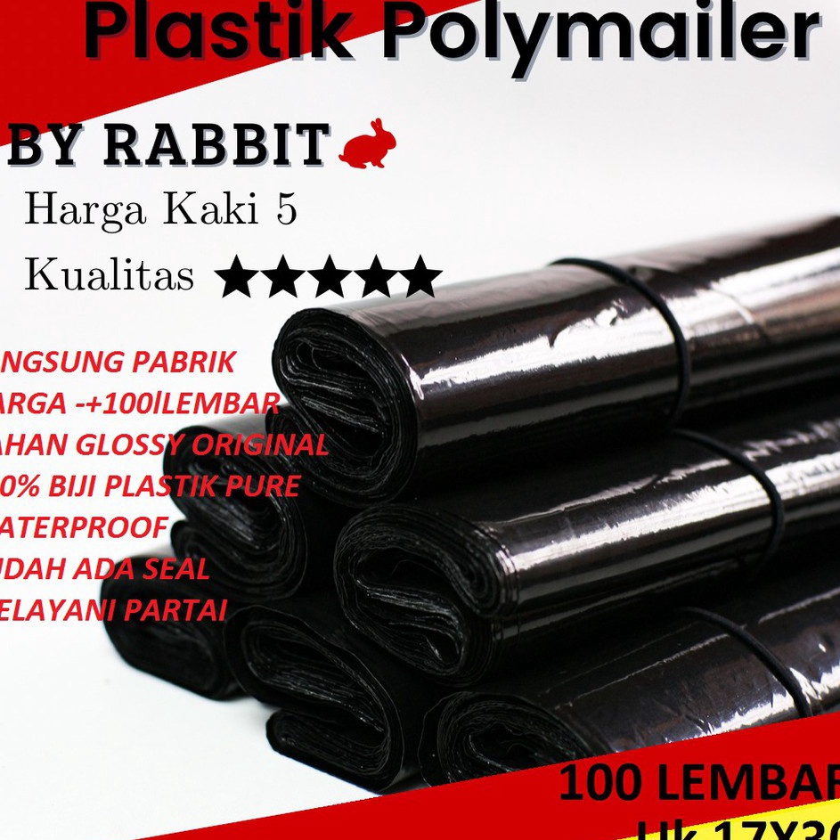 

Terlaku polymailer hitam glossy 17x3 kantong Plastik packaging online plastik kantong polymailer kantong plastic poly mailer