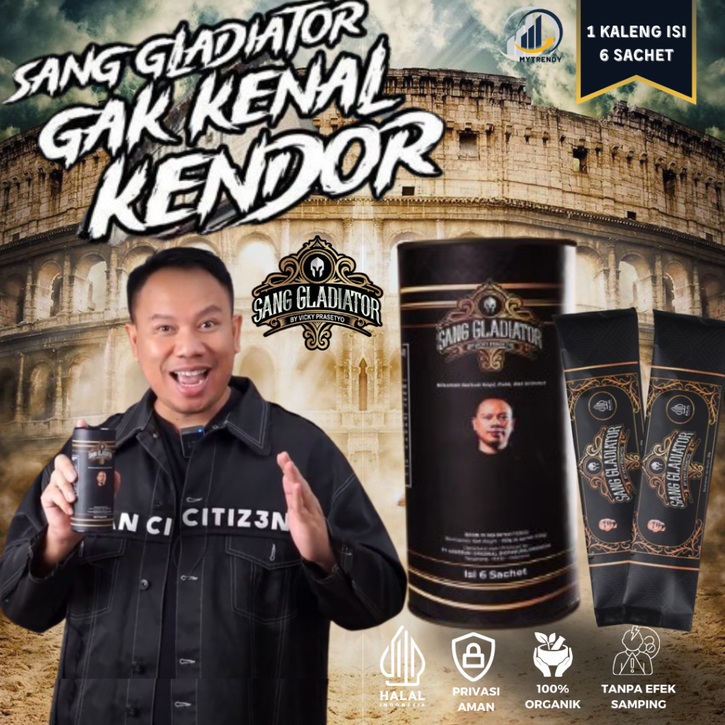 

Sang Gladiator by Vicky Prasetyo Kopi Pilihan Pria - Halal & Bpom - 1 Pack isi 6 Sachet BISA COD