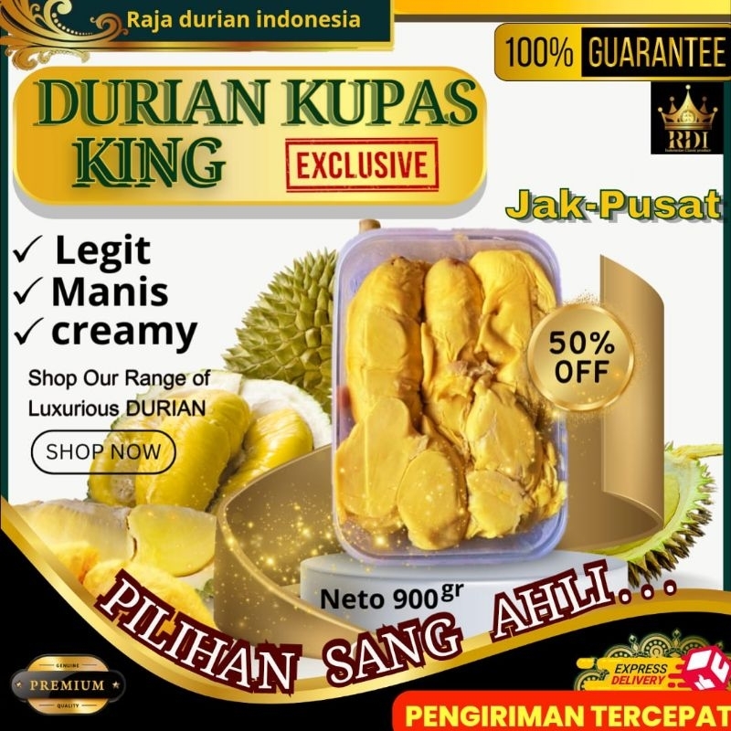 

RDI.cab jak-pusat Durian Kupas KING MEDAN /DURIAN KUPAS PREMIUM/Durian Unggul no.1 RDI