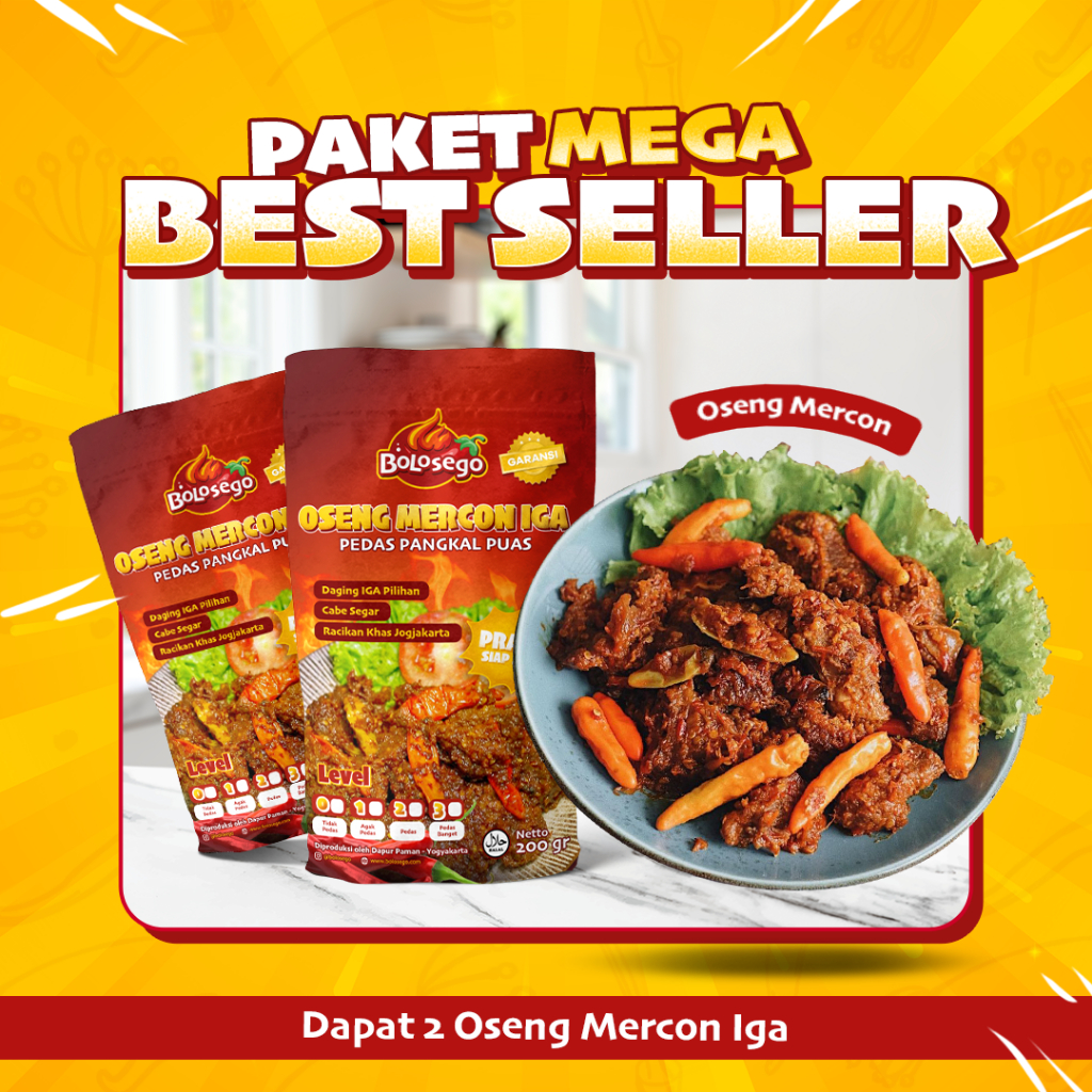 

PAKET MEGA BEST SELLER (2 PACK IGA MERCON @200 GRAM) BOLOSEGO