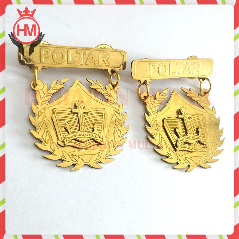 Bros Full Logam Poltar Model Gantungan Lencana Pin Poltar Bahan Logam Kuningan - HM