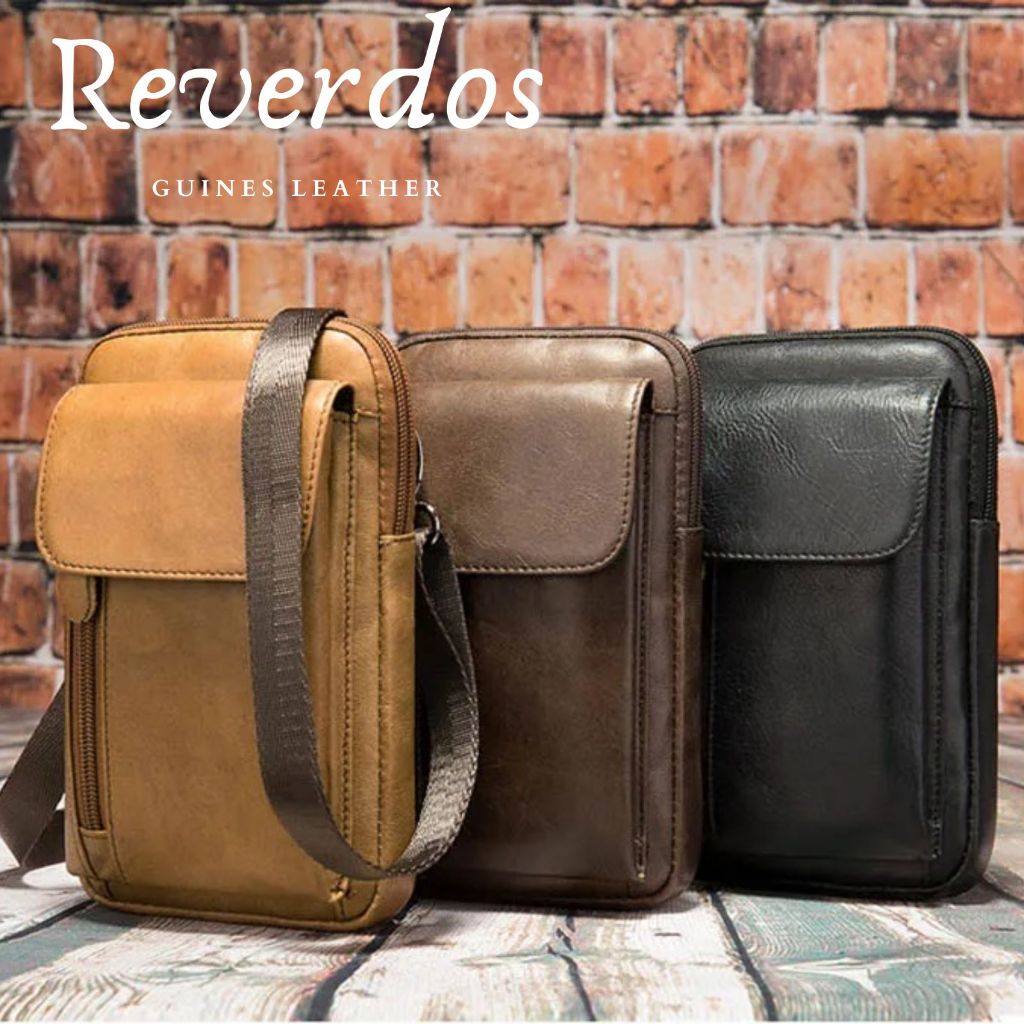 Tas Selempang Mini Multifungsi Pria Kulit Asli - Tas Pinggang Sabuk Kulit Asli