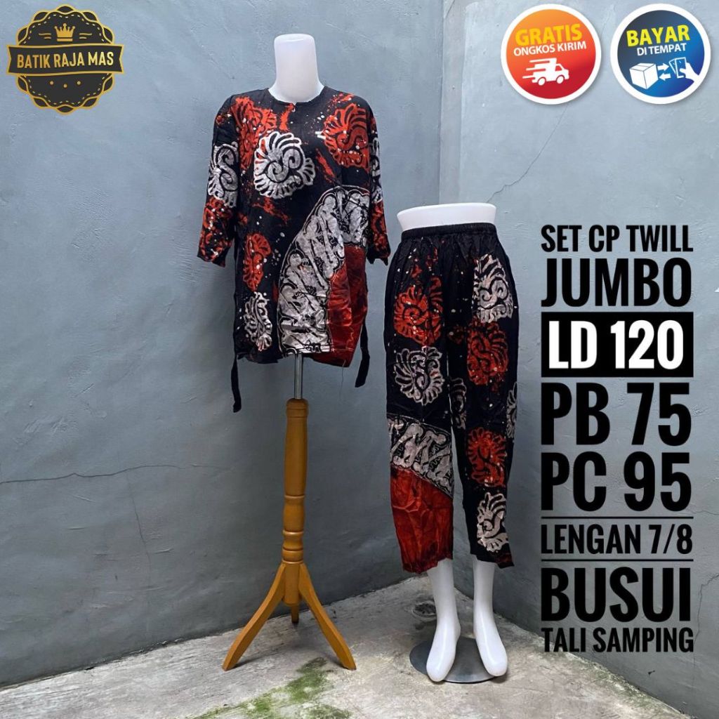 Baju Setelan Wanita Kekinian Jumbo Dewasa Terbaru Motif Batik Abstrak Rayon Twill Ori Pekalongan Bus