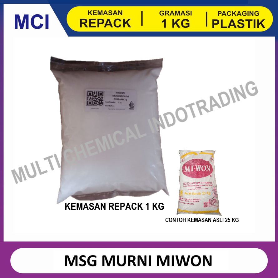 

MONOSODIUM GLUTAMATE MSG PECIN VETSIN MURNI MIWON MI-WON M - REPACK 1 KG