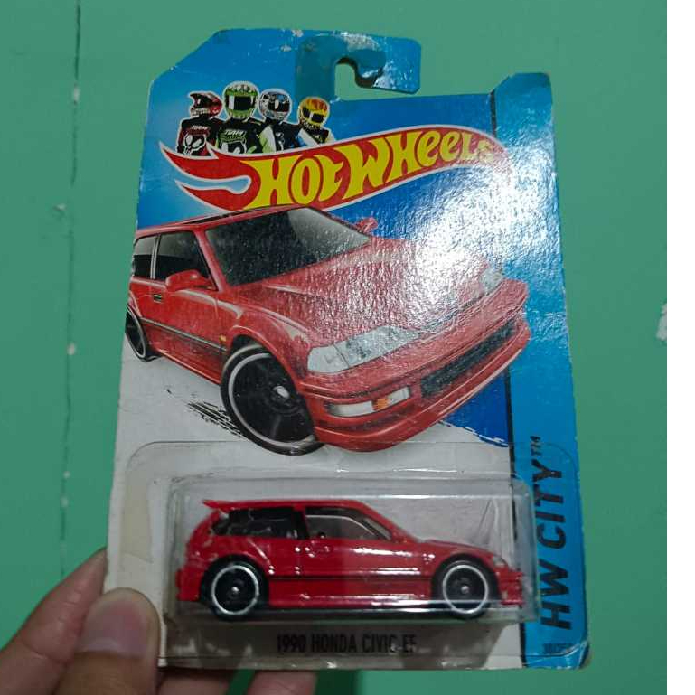 2014 Hot Wheels Red 1990 Honda Civic EF bad card