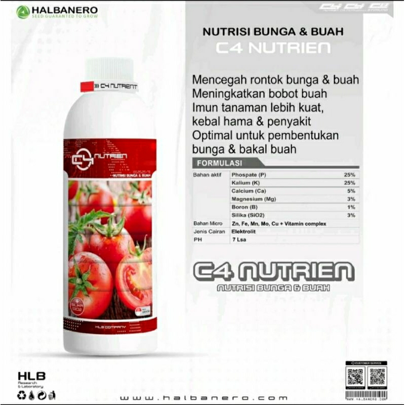 C4 Nutrien MERAH  Nutrisi Bunga dan Buah (Original) 1L