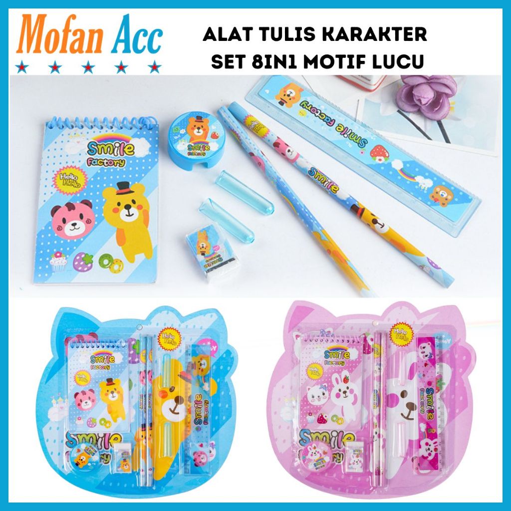 

Set Alat Tulis Karakter 8in1 / Paket Lengkap Notebook Pensil Penggaris Penghapus Rautan Gambar Kartun Lucu Buku Tulis Note Book / Mini Stationery Character 8 Pcs ATK Peralatan Menulis Anak Sekolah Hadiah Kado Ulang Tahun Souvenir Goody Bag Unik Termurah