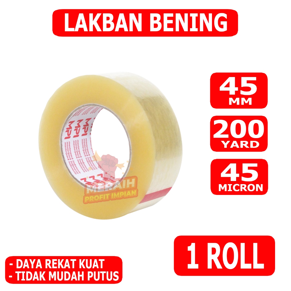 

Lakban Bening 200 Yard - Lakban MPI 45 mm x 200 yard