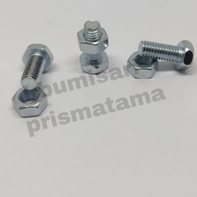 mur baut 6 x 15 mur + baud besi galvanis m6 x 15 6x15