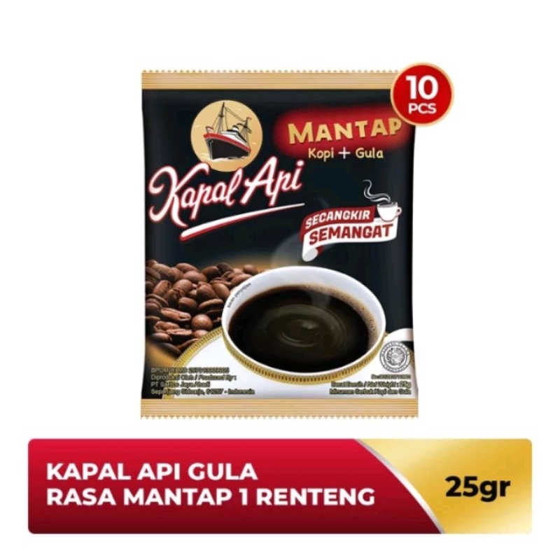 

kopi kapal api mantap renceng isi 10pcs x 25gr sn