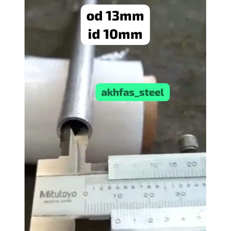 Pipa besi seamles OD 13mm,id 10mmx10cm,15cm,20cm,25cm,30cm