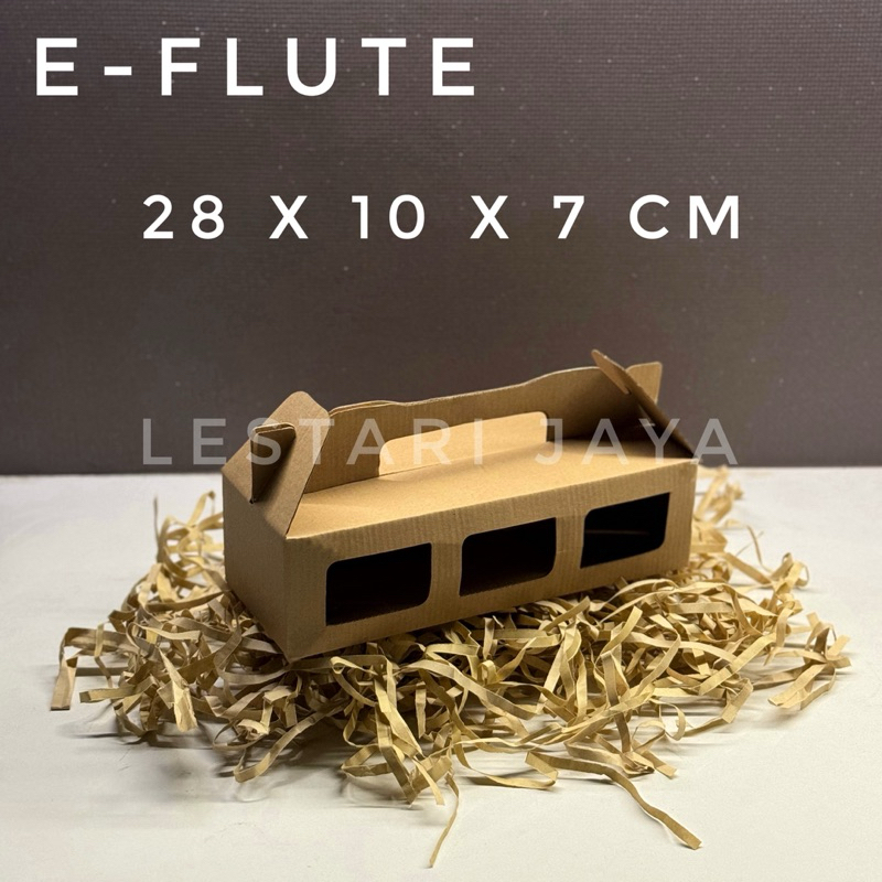 

Box E-Flute Gable Box / Box Jinjing 28x10x7 cm untuk Toples Tabung 350 gr isi 3 Hampers dll