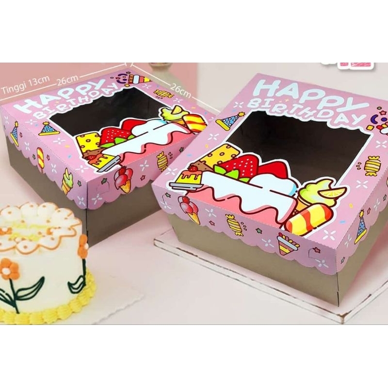 

Bos Tart Motif Pink - Box Kue Tebal - Dus Tebal