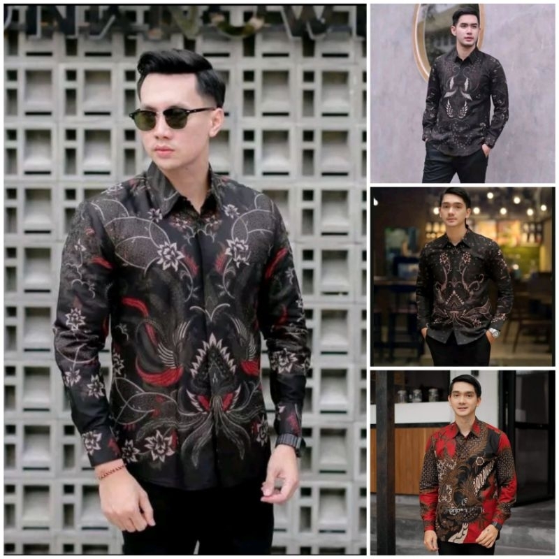 kemeja batik lengan panjang hem batik pria batik lengan panjang batik pria
