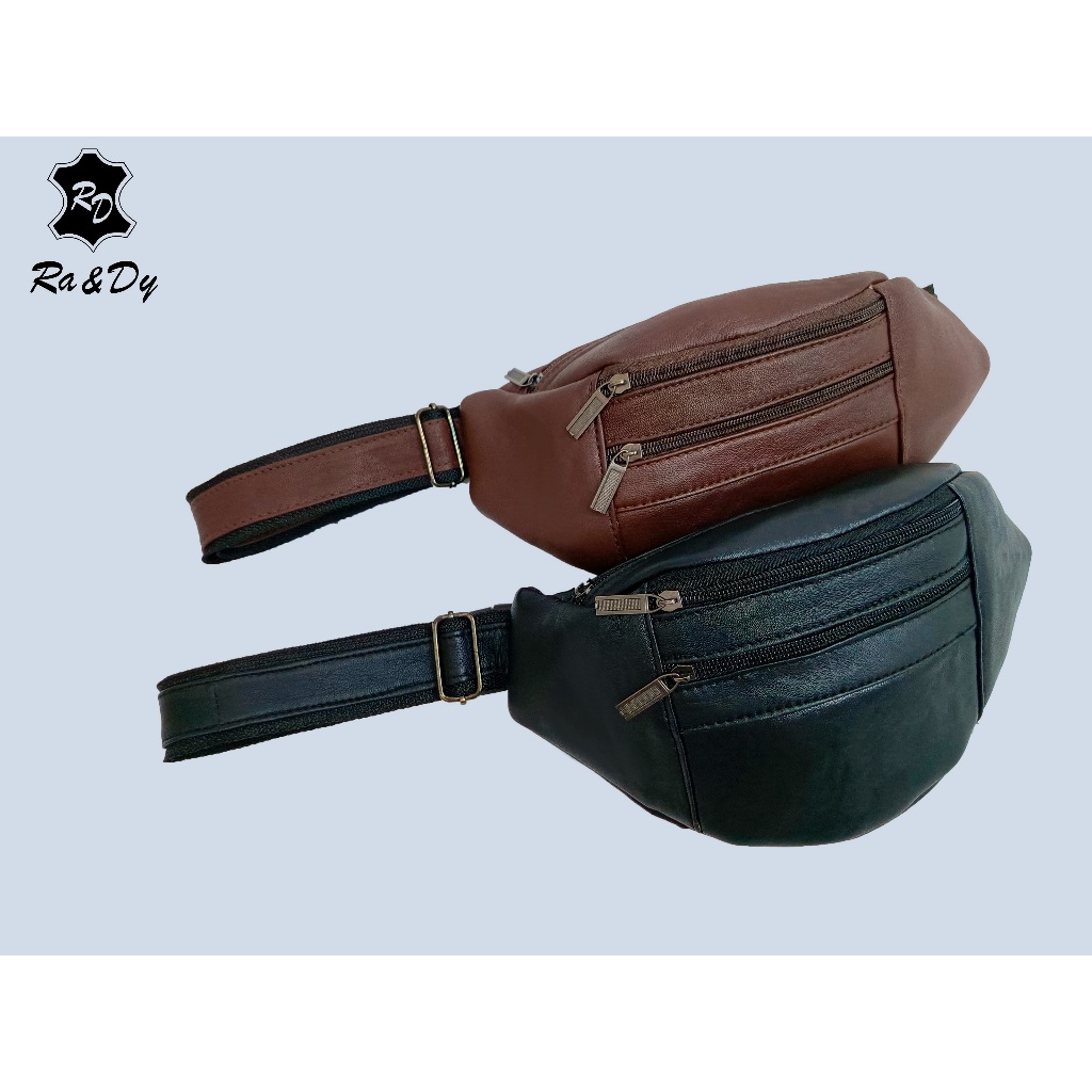 Tas Selempang/WaistBag Pria Kulit Domba Asli 100% ORIGINAL