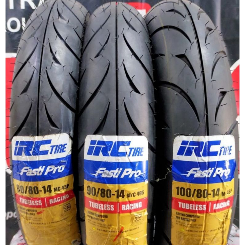 Ban Motor Satu Pasang IRC Fasti Pro 90/80-14 Tubelles