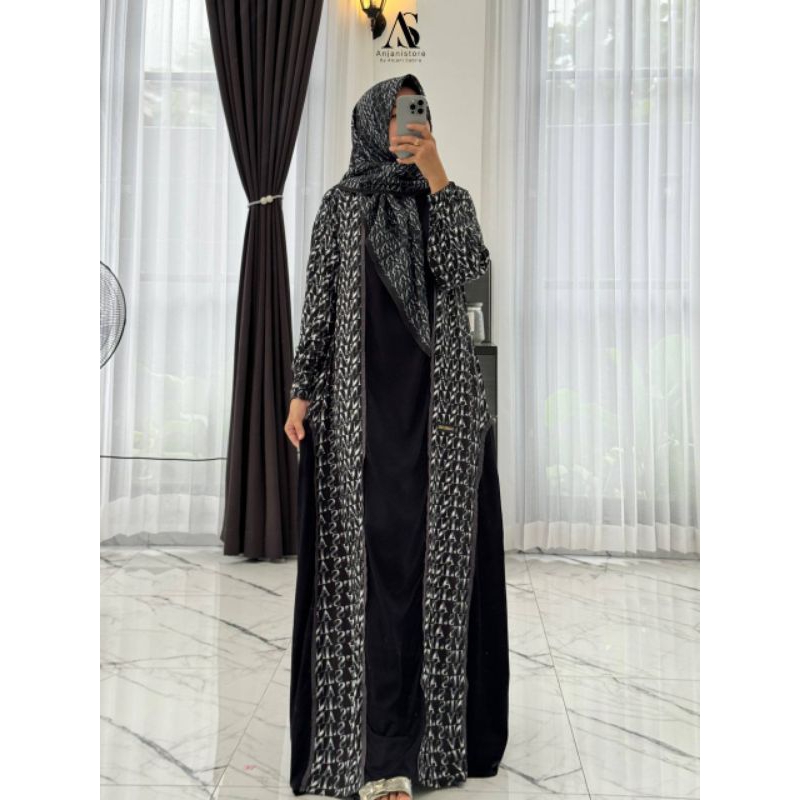 GAMIS TWILL UNIQLO BLACK// MOTIF ANJANI STORE//