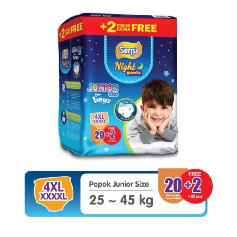 PAMPERS JUNIOR NIGHT PANTS BOY 4XL20 XXXXL20