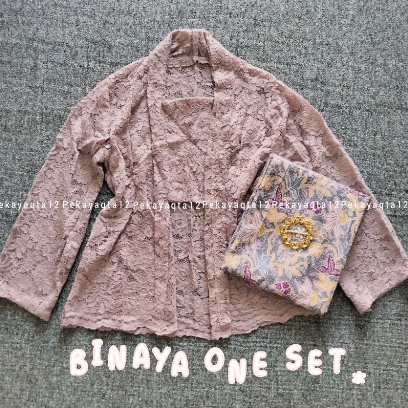 BINAYA ONE SET KEBAYA BRUKAT DAN ROK LILIT BATIK , ONE SET WANITA