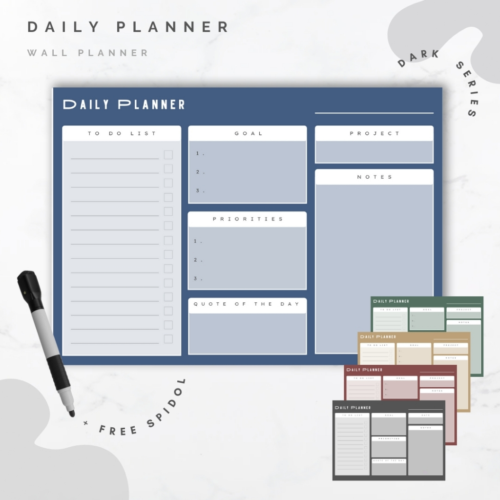 

Daily Planner / Wall Planner - Dark Series