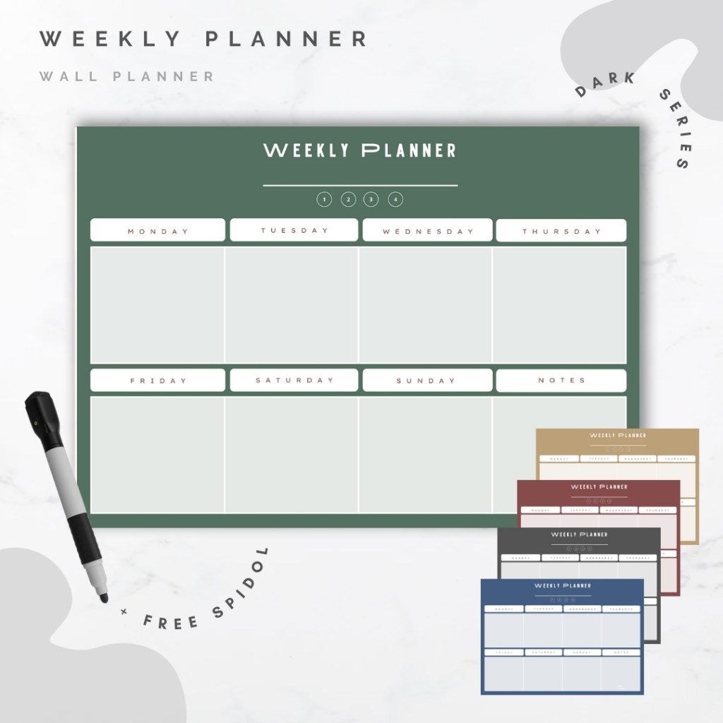 

Weekly Planner / Wall Planner - Dark Series