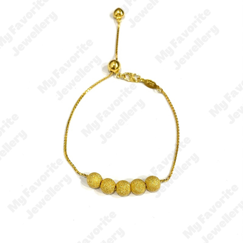 Gelang Serut 5 Bola Pasir Emas Asli Kadar 875