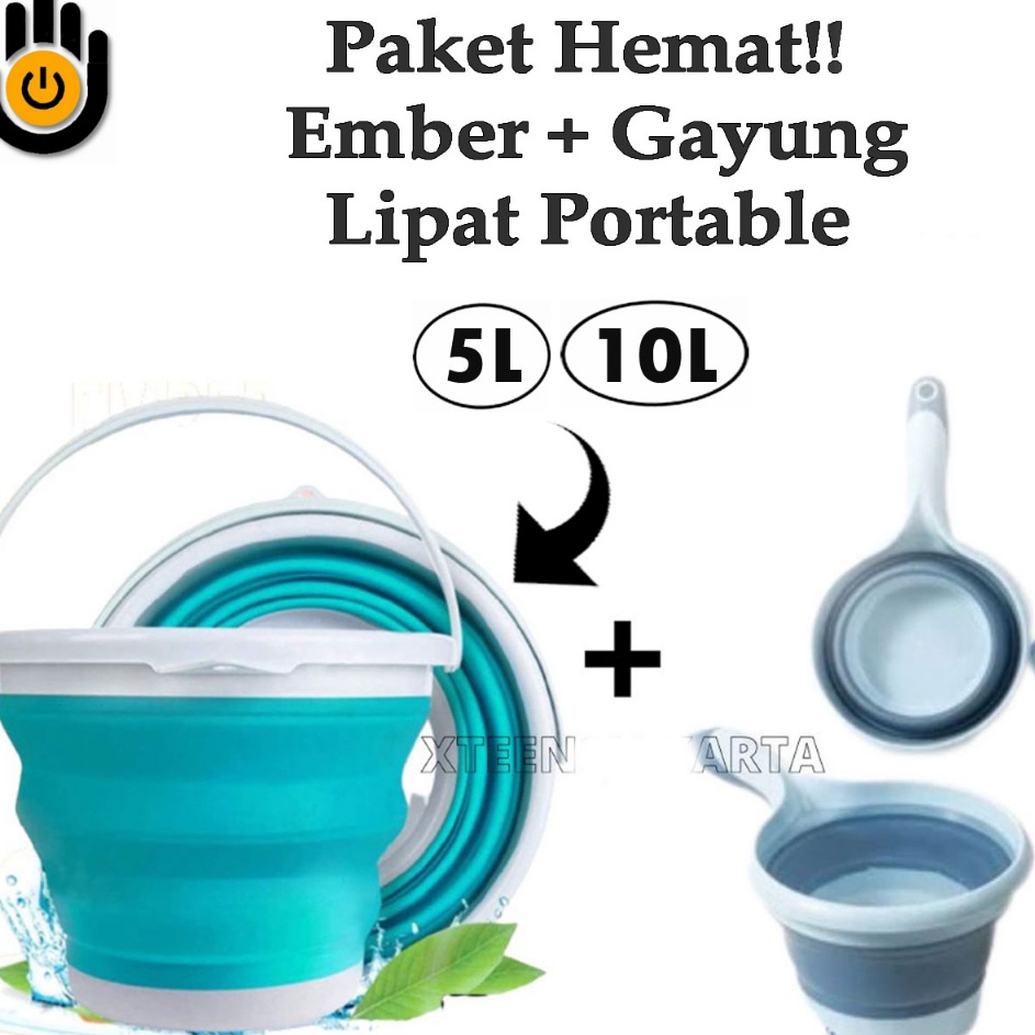 Ramah Lingkungan Harga hemat ember lipat poble  gayung lipat poble Ember gayung serbaa 5 liter