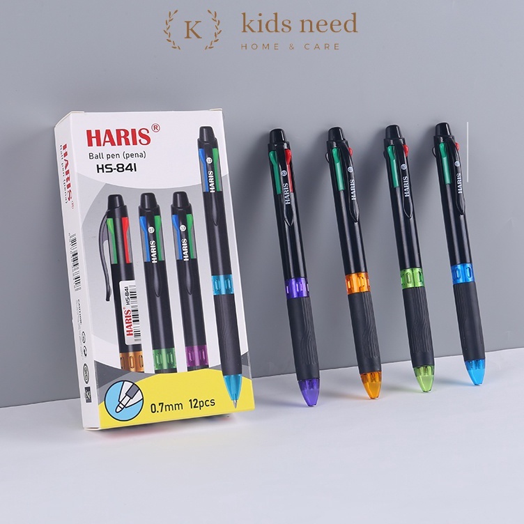 

Best Product 12pcs Ball Pen Pulpen 4 Warna 7 mm Pena 4 Color Joyko Haris Colours Quaco